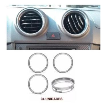Imagem de Kit Jogo 4 Aro Cromado Saida Difusor Ar Gol G4 G5 Original - Congratul