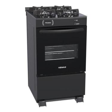 Imagem de Fogao a Gas 4 Bocas Venax Picasso Vitreo Preto, Bivolt