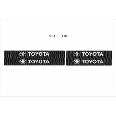 Imagem de Soleira Automotiva para Portas Dianteiro e Traseiro Universal Fibra de Carbono Preto Ki...
