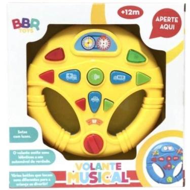 Imagem de Volante musical baby com som e luz 15cm bbr, Amarelo, UN