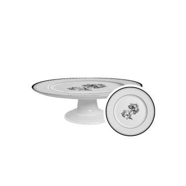 Imagem de Prato para Bolo Médio Helena para Servir Bolos e Sobremesas em Cerâmica com Design Clássico para Mesa Posta Alleanza