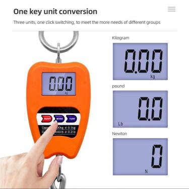 Imagem de Mini Balança Digital Guindaste 200kg Alta Precisão Visor LCD Plástico ABS e Aço