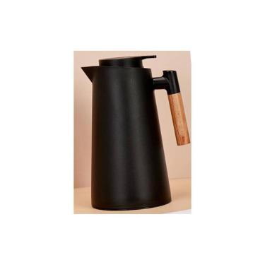 Imagem de Garrafa Térmica de Água 1 Litro com Termômetro LED para Chás Café em Polipropileno Silicone Vidro Preto OEM