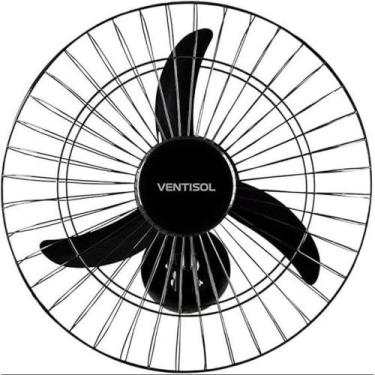 Imagem de Ventilador De Parede Ventisol Oscilante 3 Pás Premium Preto 50cm Bivol