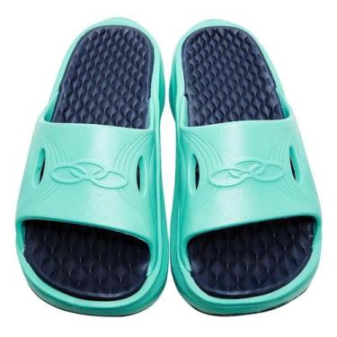 Imagem de Chinelo Olympikus Pós Corre Masculino, Azul turquesa, 33/34