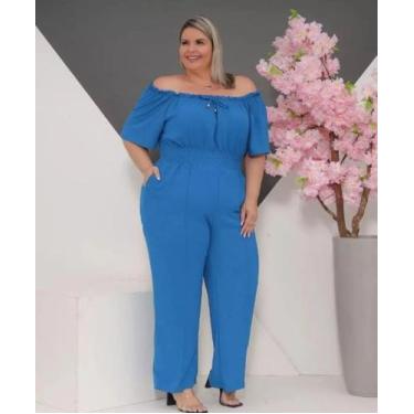 Imagem de Macacão longo Plus site azul - Valdirene Modas01 