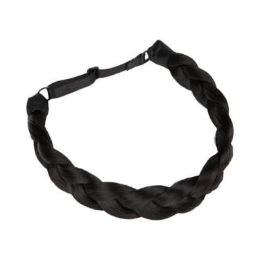 Imagem de Faixa De Cabelo Feminina Ajustável Artesanal Trançada Com Elástico Sin