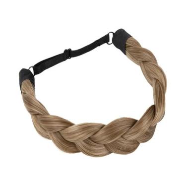 Imagem de Faixa De Cabelo Feminina Ajustável Artesanal Trançada Com Elástico Sin