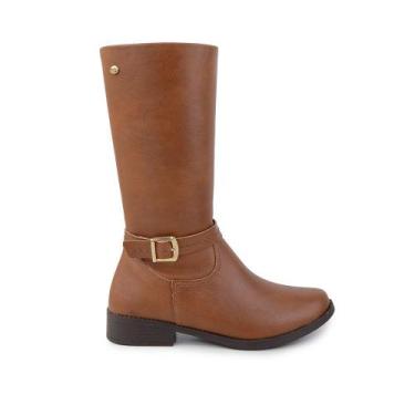 Imagem de Bota Infantil Feminina Klin Cano Longo Marrom Caramelo 1950, 35, Marro