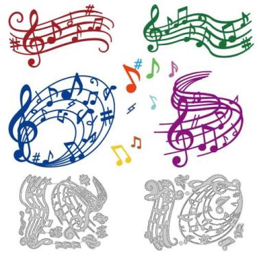 Imagem de Matrizes de Corte DELORIGIN Notas Musicais em Aço Carbono 2 Peças