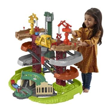 Imagem de Pista Super Torre Thomas e Seus Amigos Fisher-Price. Kit de trilhos com aprox. 75 cm, locomotiva motorizada e acessórios. Ideal pra crianças a partir de 3 anos.