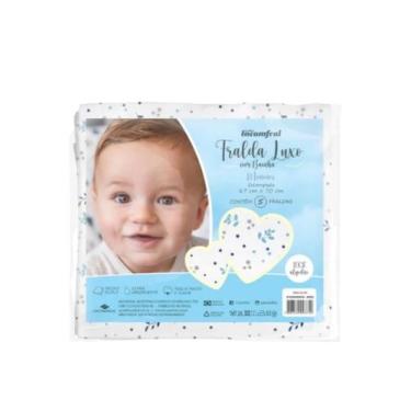 Imagem de Fralda De Pano 5 Unidades Com Bainha Luxo Estampada Incomfral 100% Alg