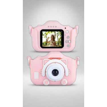 Imagem de Câmera Digital Infantil com Jogos e Vídeo 4K Rosa - Congratulations St