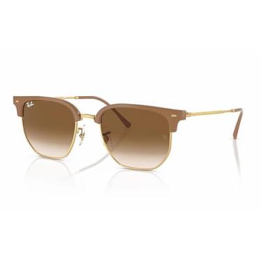 Imagem de NEW CLUBMASTER Armação Polido Bege sobre Ouro Lentes Marrom-claro - Ra
