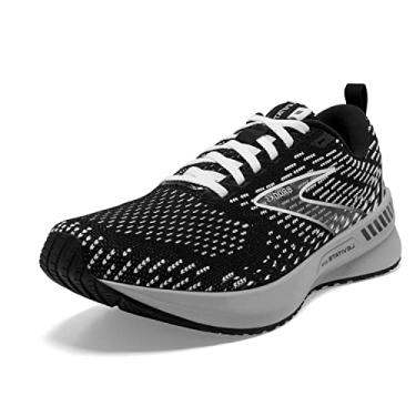 Imagem de Brooks Tênis feminino Levitate GTS 5 – fecho com cadarço, bico redondo, leve e ajustável, Preto/cinza/branco., 5
