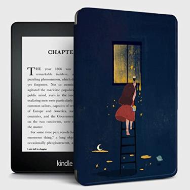 Imagem de Capa folio de couro PU Kindle feita para Amazon Kindle eReader &   Kindle Paperwhite 2021 Signature Edition com tela de 6,8 polegadas [praia],D
