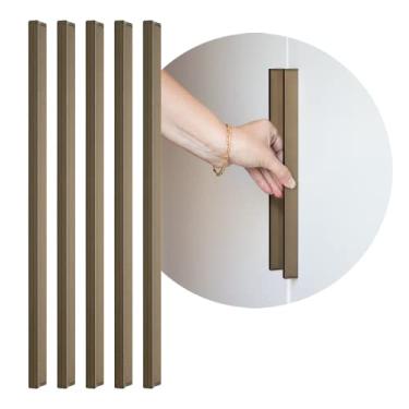Imagem de 5 Puxador De Guarda Roupa Porta Armario Alumínio 256mm ASA (Bronze Fosco)