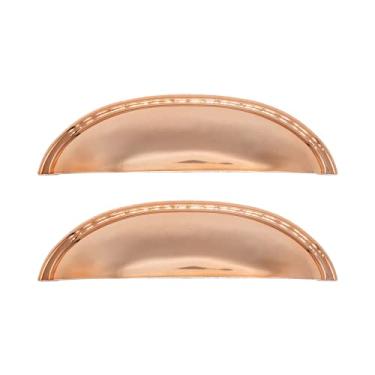 Imagem de 2 Puxador Guarda Roupa Colonial Meia Lua Concha Prata Bronze (Rose Gold)