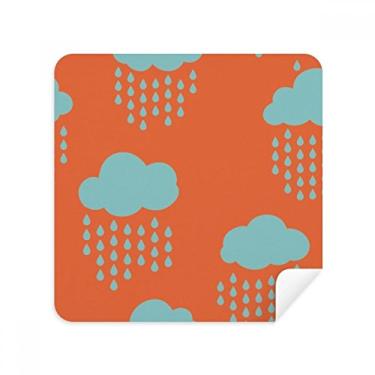 Imagem de Tecido de camurça para limpeza de tela Cloud Rain Drip com estampa laranja, pacote com 2