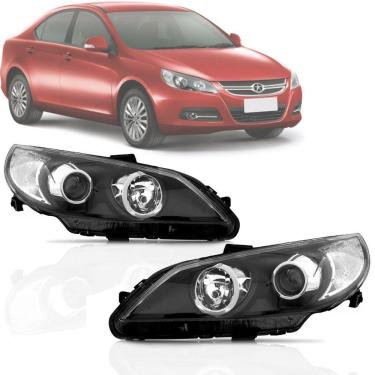 Imagem de Par Farol Dianteiro Jac J5 2012 2013 2014 Mascara Negra