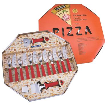 Imagem de Conjunto para Pizza Tramontina 225099722 Vermelho - 14 peças