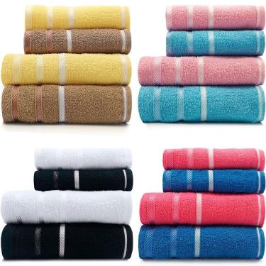 Imagem de Toalhas 4 Peças Banho + Rosto Marcotex 100% Algodão Pop - Emcompre
