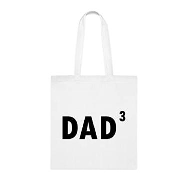 Imagem de Sacola Dad3, sacola Dad3, para pai, bolsa de ombro papai, bolsas reutilizáveis para papai, presente para papai, presente para papai da filha favorita, filho e filhos, Branco