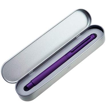 Imagem de Caneta Fude Asvine Roxa, caneta-tinteiro de ponta dobrada para caligrafia (fina a larga), conjunto com conversor e estojo de caneta de metal