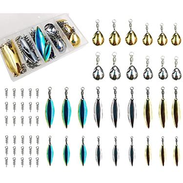 Imagem de 30 pçs cauda spinners salgueiro Colorado lâmina girar iscas para Senko iscas minhocas pesca baixo iscas de plástico macio