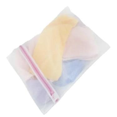 Imagem de Kit 3 Saco Para Lavar Roupas Delicadas Com Zíper 30X40 Cm