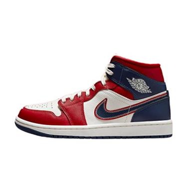 Imagem de Nike Tênis feminino Air Jordan 1 Mid, Vela azul marinho Midnight Red Gym, 35