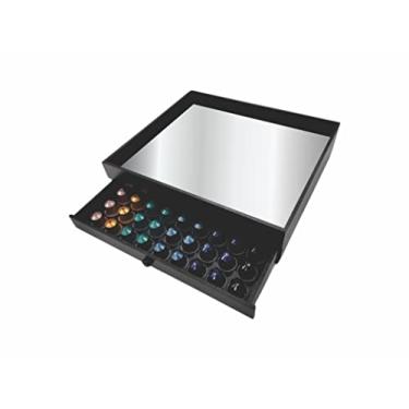 Imagem de Dema Madeiras Estação de Café Armazenamento Bandeja para Cantinho do Café para Cápsulas da Nespresso Com Gaveta Preto com Espelho