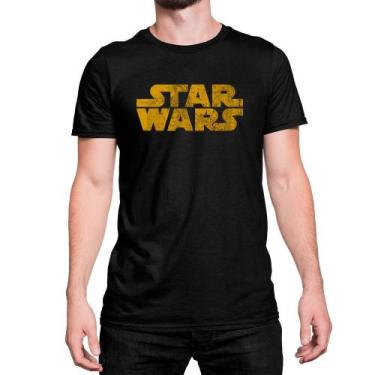 Imagem de Camiseta T-Shirt Star Wars Logo Corroída Oxidada Algodão - Mecca
