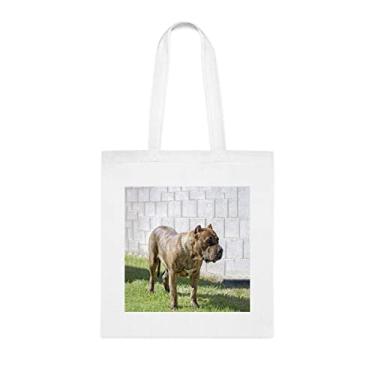 Imagem de Sacola engraçada para cães Perro De Presa Canario, presente para cachorro Perro De Presa Canario bolsa reutilizável para cães Perro De Presa Canario, Branco