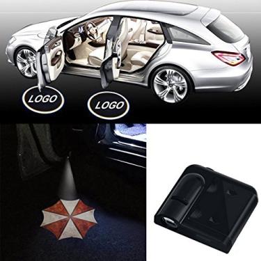 Imagem de HINSCR Umbrella Corporation Emblema LED Luzes de Sombra Magnéticas de Boas-Vindas Painel de Porta de Carro Lâmpadas Projetores (Pacote com 2)