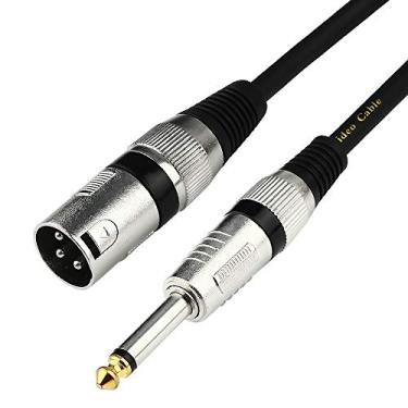 Imagem de Cabo macho TS mono para XLR banhado a ouro 6,35 mm da Dissino, cabo de interconexão XLR macho de 1/4 polegada para macho – 1 metro