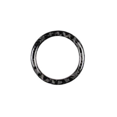 Imagem de Adesivo de acabamento de capa de painel preto de fibra de carbono compatível com Toyota Camry 8º 2018 2019 (clássico, anel de interruptor de motor de ignição)