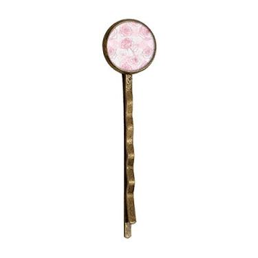 Imagem de Pintado à mão rosa flor planta retrô metal cabelo grampo chapéu
