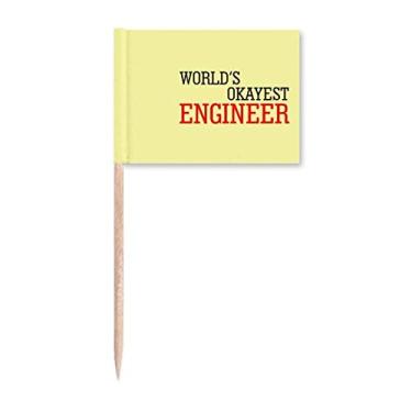 Imagem de World's Okayest Engineer Best Quote Toothpick Flags Marker Topper Decoração de Festa
