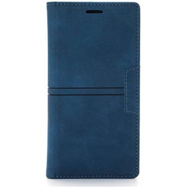 Imagem de HOUCY Capa carteira para iPhone 14/14 Plus/14 Pro/14 Pro Max, capa de carteira flip de couro PU premium, com slots de cartão e capa de telefone com suporte (cor: azul, tamanho: 14 Plus 6,7 polegadas)