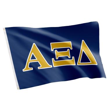 Imagem de Bandeira da fraternidade Alpha Xi Delta com letras grandes, 1,82 m x 1,83 m Decoração de placa Alpha Zee