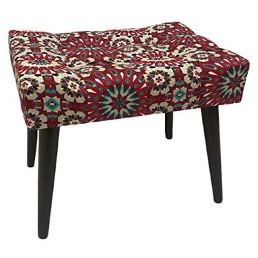 Imagem de Puff Capitonê Luxo Zellige Vermelho Impermeável