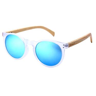 Imagem de Óculos de Sol HU WOOD Polarizados Óculos de Sol Design Madeira Bambu Oval com Proteção Uv400 (C5)