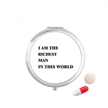 Imagem de Porta-comprimidos I Am The Richest Man, caixa de armazenamento de remédios