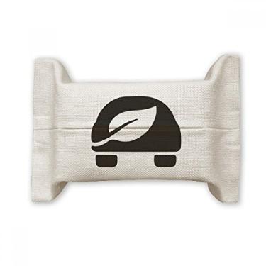 Imagem de Leaf Car Energy Veículos Protege o meio ambiente Capa de papel para lenços faciais Bolsa de linho de algodão