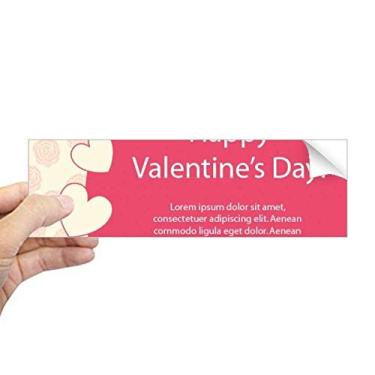 Imagem de DIYthinker Adesivo de para-choque, branco, Happy Valentine's Day, retangular, branco, rosa