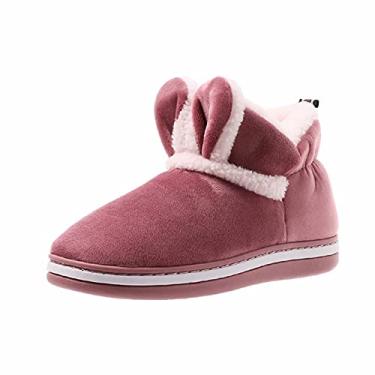 Imagem de Sweet Rabit Ears Botas de inverno para viagem de neve e sapatos femininos de veludo botas de caminhada resistentes à água para mulheres, sapatos de caminhada com bico redondo, tênis