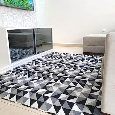 Imagem de Tapete Sala Quarto Com Antiderrapante Moderno 2,00x1,50 Confortável