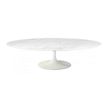 Imagem de Mesa Saarinen Oval Centro Espirito Santo 135x90cm - Base Branca