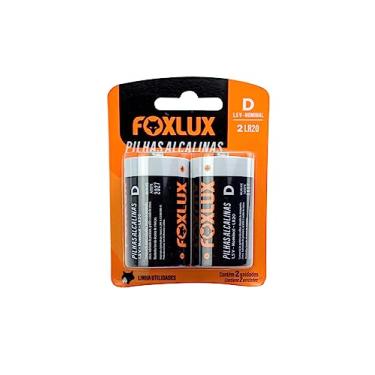 Imagem de Pilha Alcalina Grande D Foxlux – Tensão Nominal: 1,5V – Embalagem com 2 pilhas – Alta durabilidade – Livre de mercúrio e cádmio